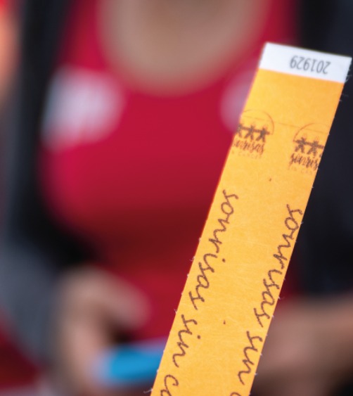 Pulsera de acceso a las V Jornadas Solidarias de Paracuellos de Jarama contra el Cáncer Infantil